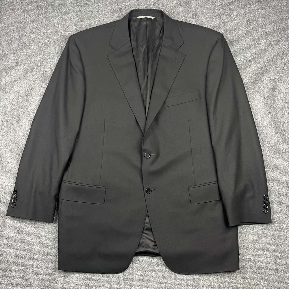 Canali Travel Water Resistant Blazer Mens Black Wool Sport Coat Made in Italy